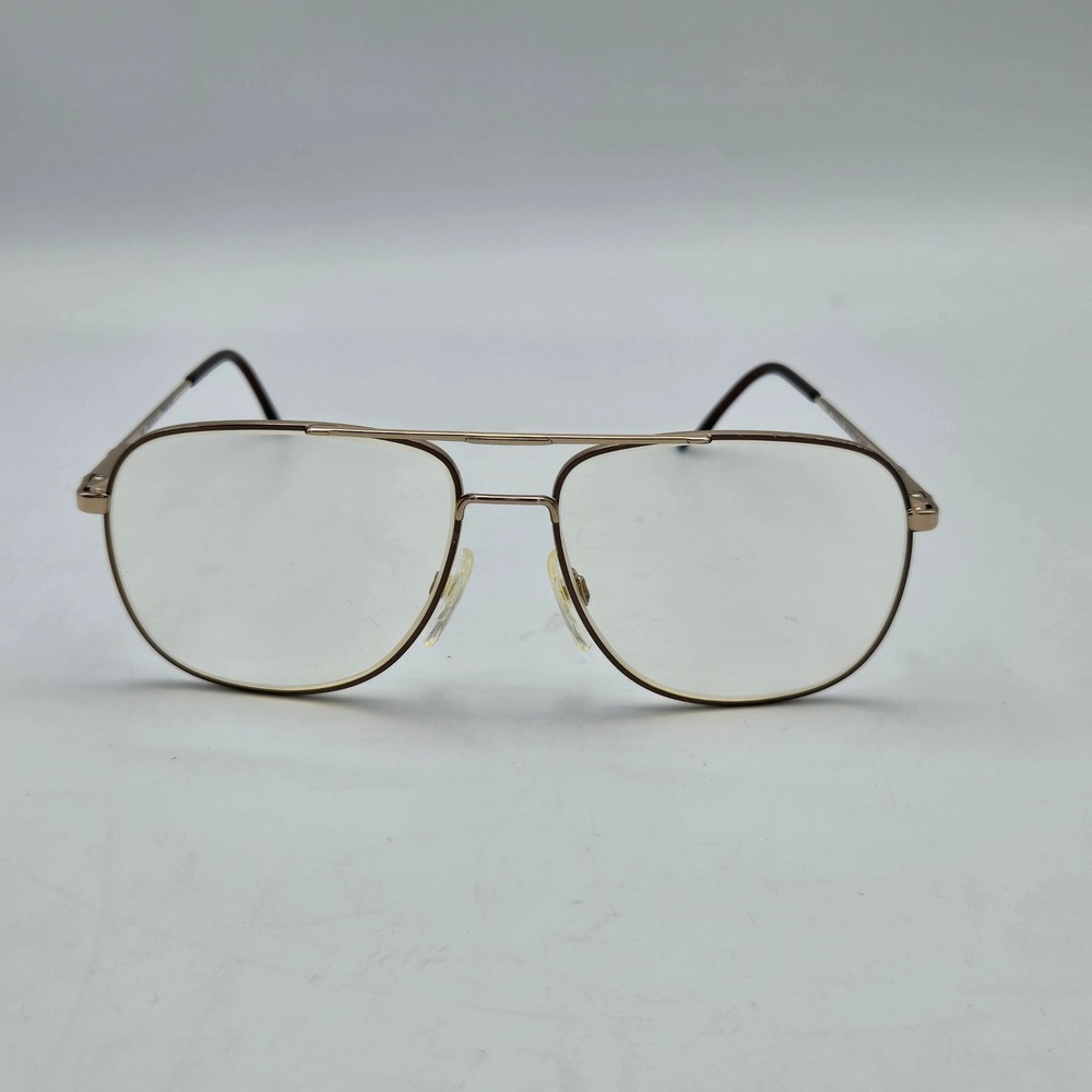 Vintage Safilo Elasta Eyeglasses Frames ONLY Aviator 58-16-145 Gold Dwight Dad‎